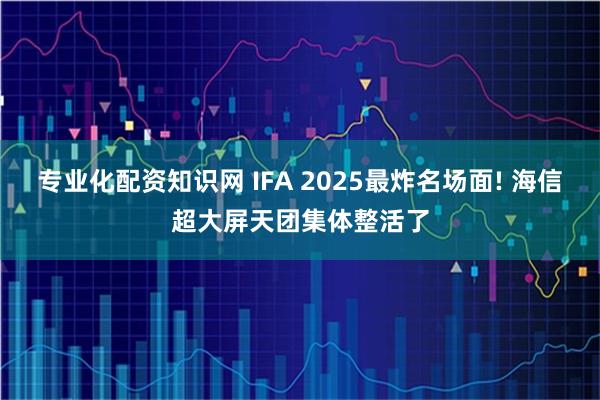 专业化配资知识网 IFA 2025最炸名场面! 海信超大屏天团集体整活了